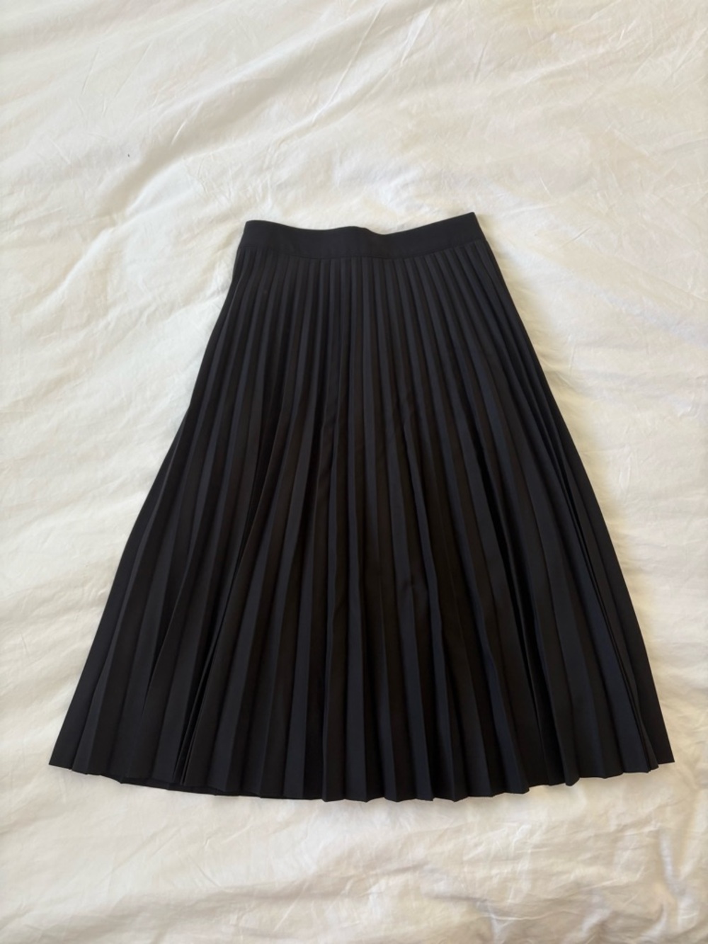 Classic Black Pleated Midi Skirt